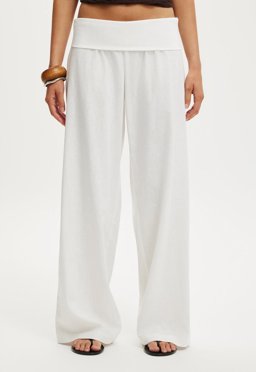 Cotton On - Haven Fold Over Pant - White