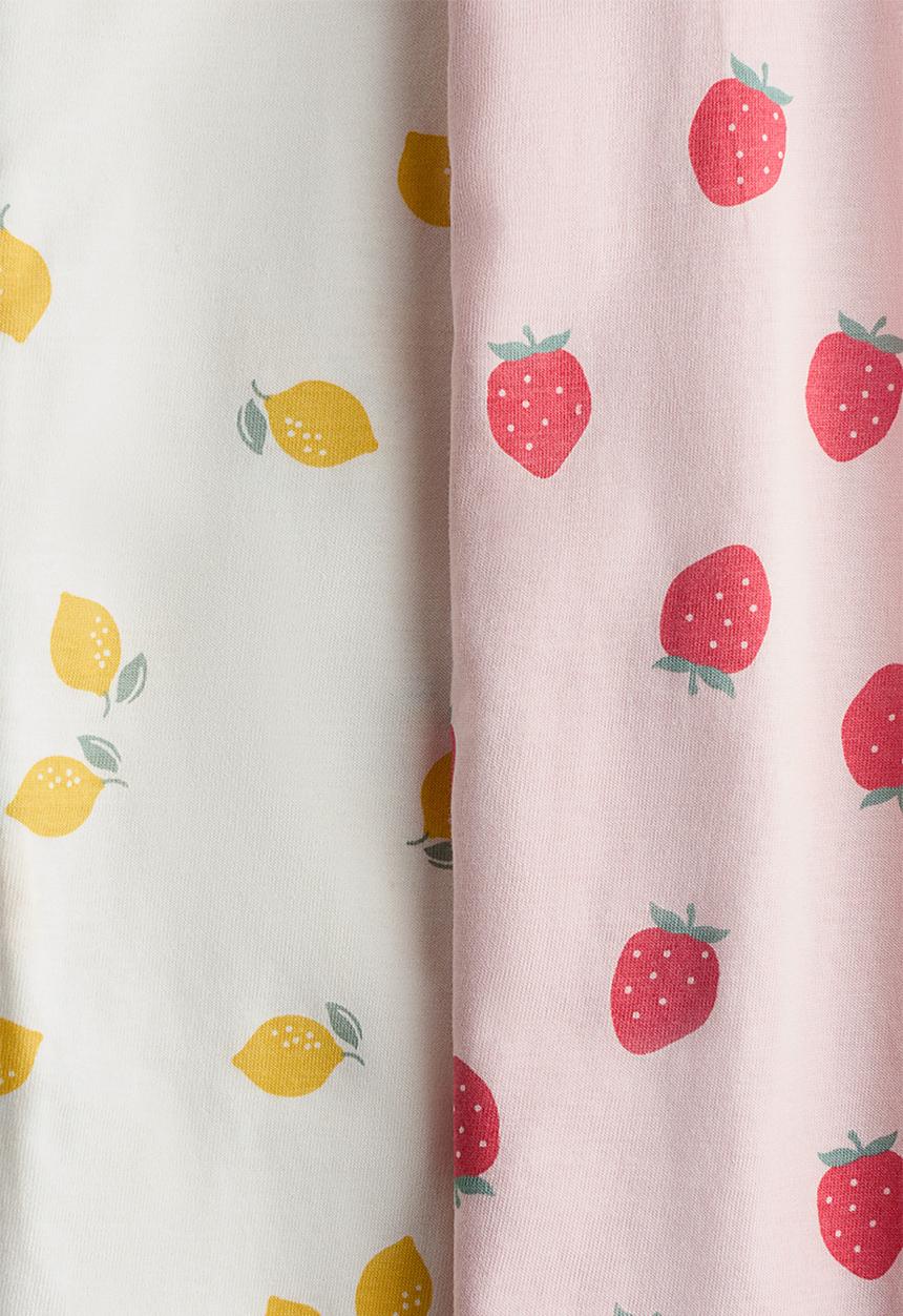 H&M - 2-Pack cotton sleepsuits - light pink/strawberries