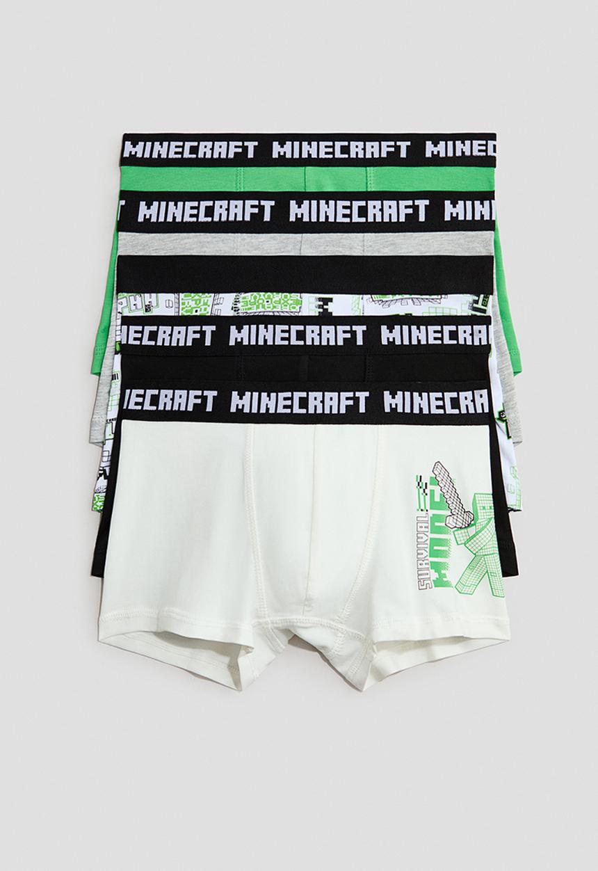 H&M - 5-pack trunks - green/minecraft