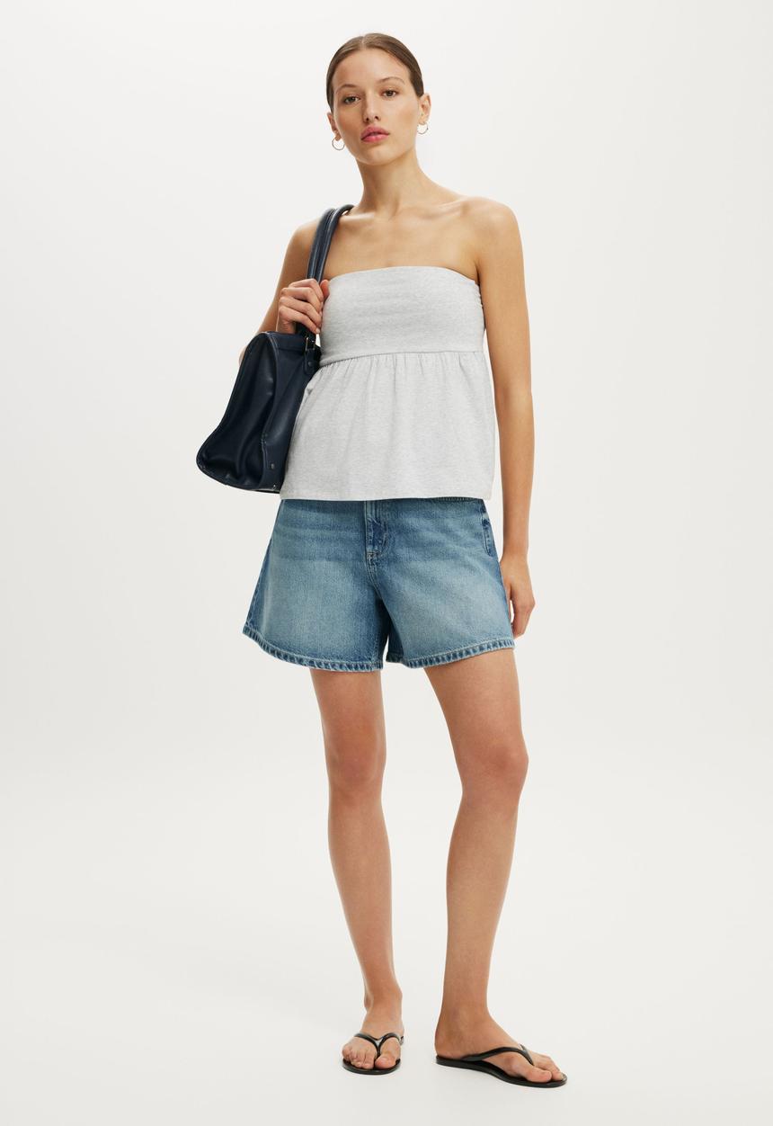 Cotton On - High 90s Denim Short - Palm Blue