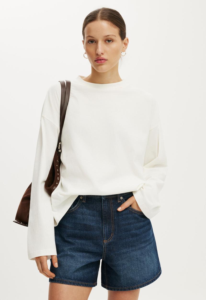 Cotton On - High 90s Denim Short - Apollo Blue