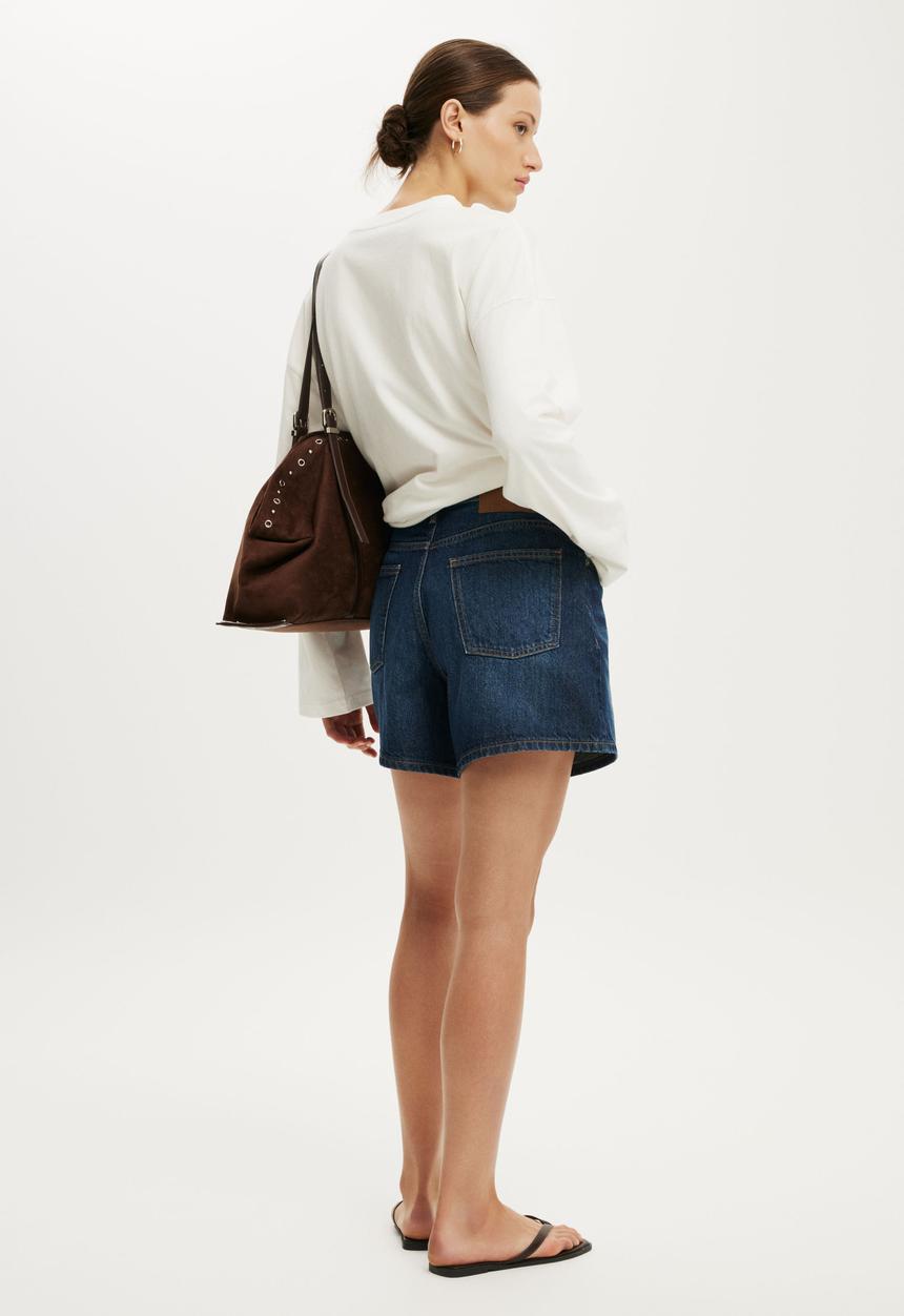 Cotton On - High 90s Denim Short - Apollo Blue
