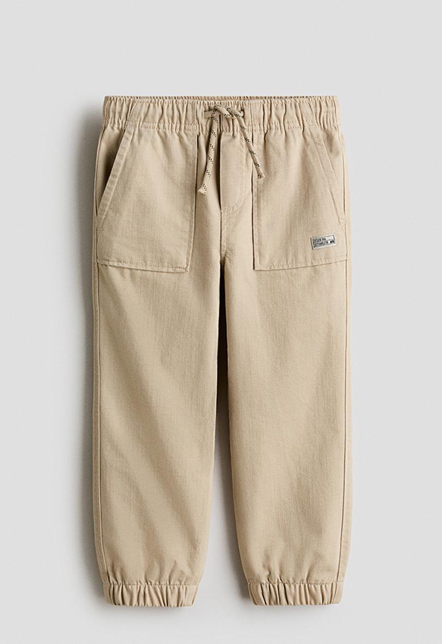 H&M - Cotton twill joggers - beige