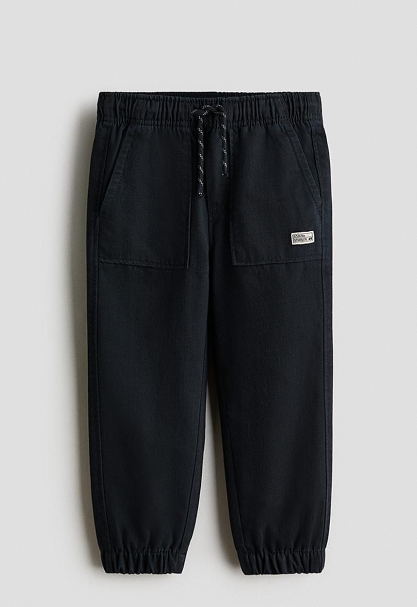 H&M - Cotton twill joggers - black