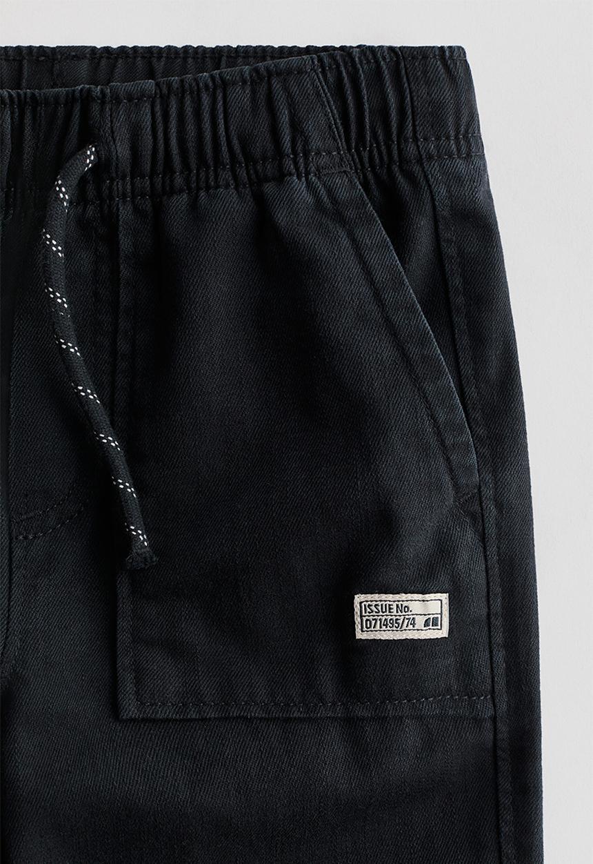 H&M - Cotton twill joggers - black