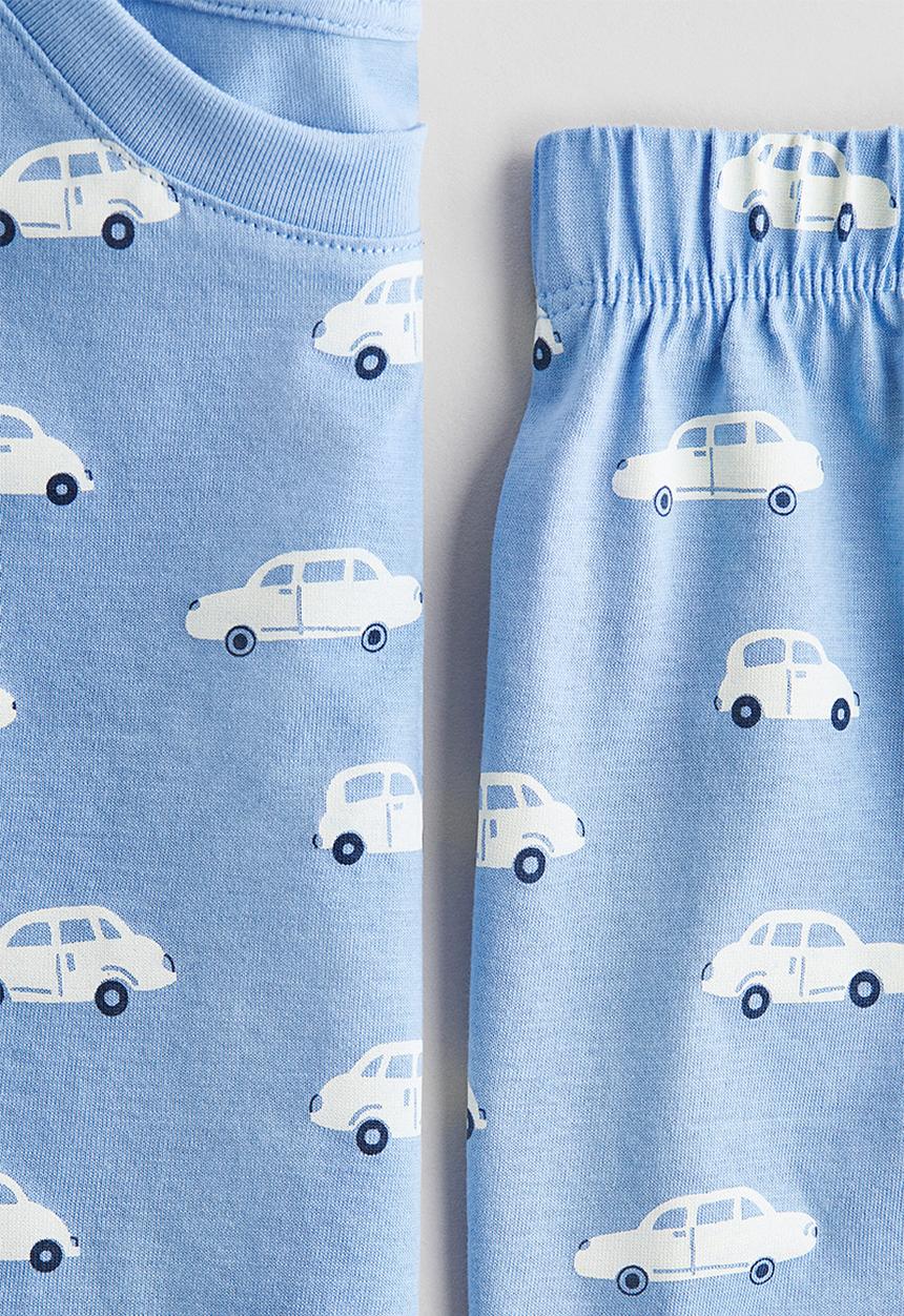 H&M - Printed pyjamas - light blue/cars