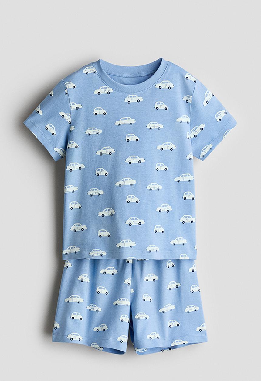 H&M - Printed pyjamas - light blue/cars