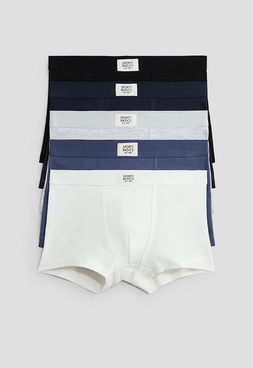 H&M - 5-Pack cotton trunks - navy blue/dusty blue