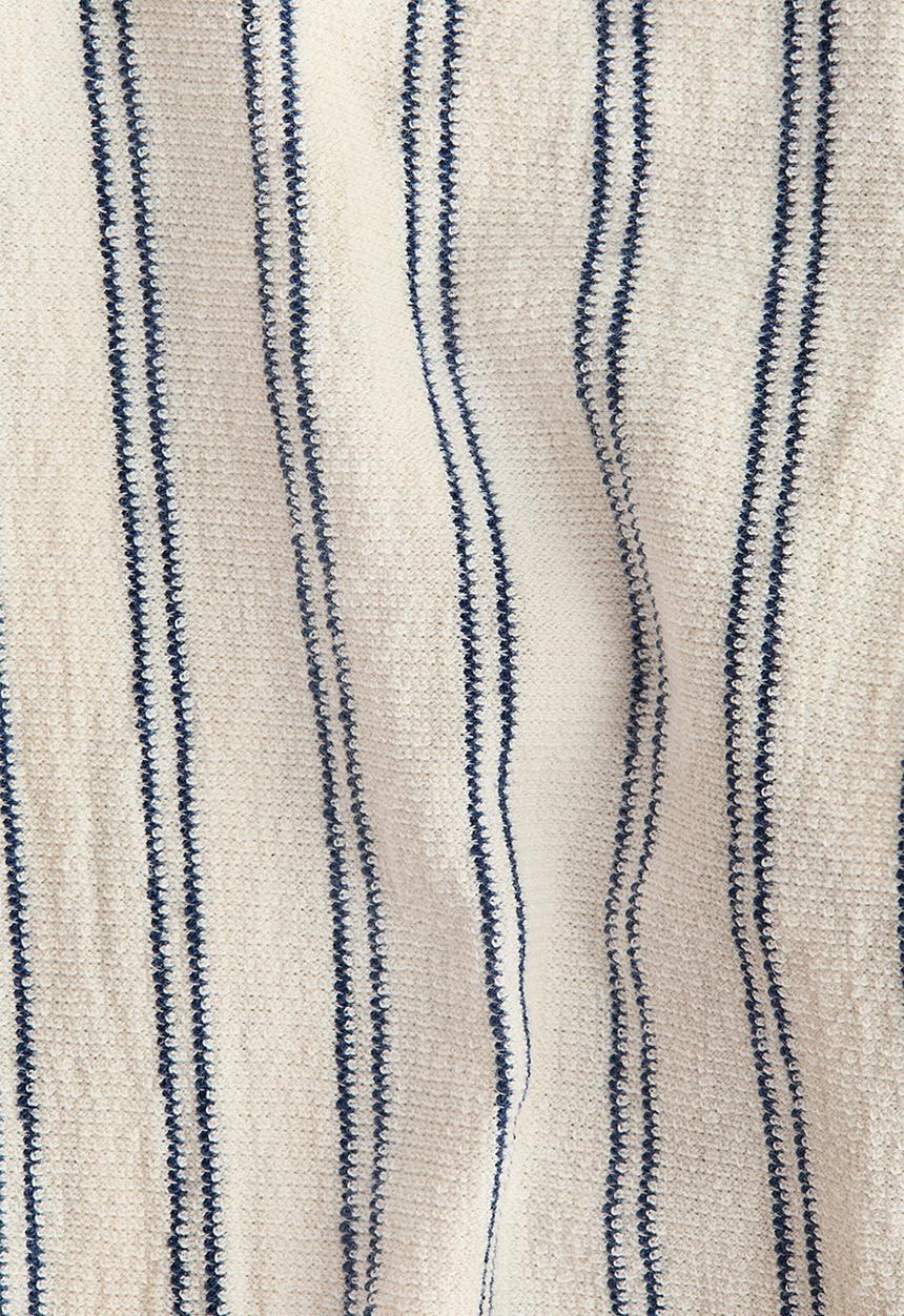 H&M - Textured jersey trousers - cream/dark blue striped