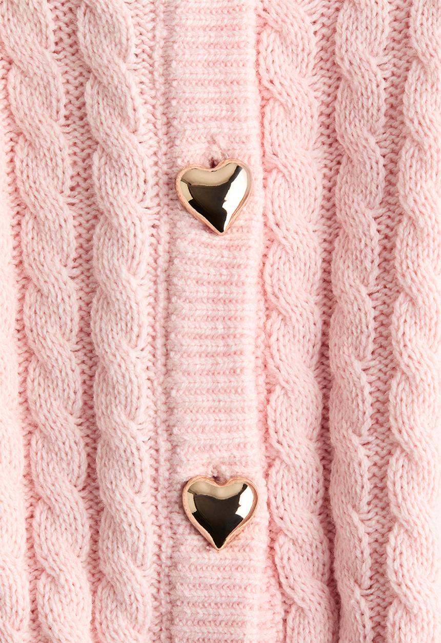 H&M - Cable-knit cardigan - light pink
