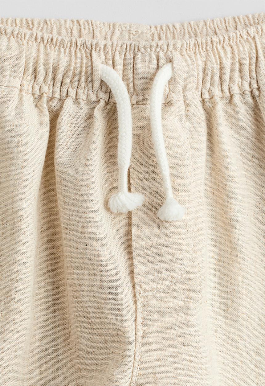 H&M - Linen-blend trousers - light beige