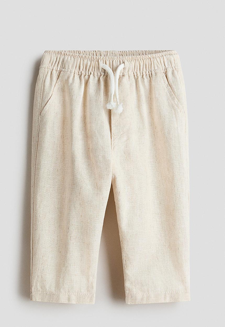 H&M - Linen-blend trousers - light beige