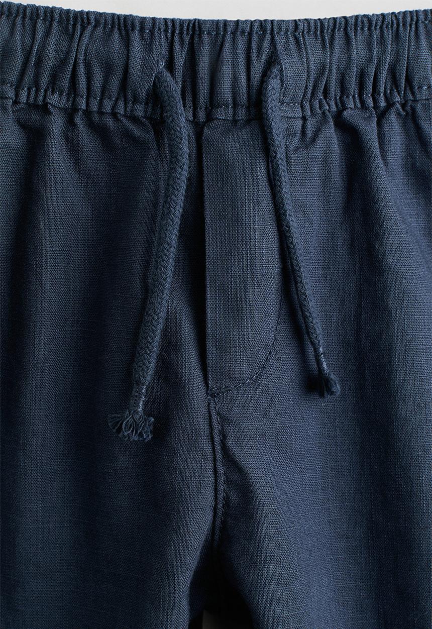 H&M - Linen-blend trousers - navy blue