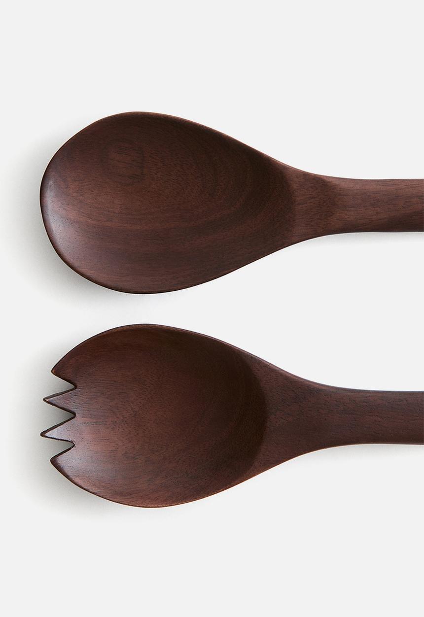 H&M - Mango wood salad servers - dark brown