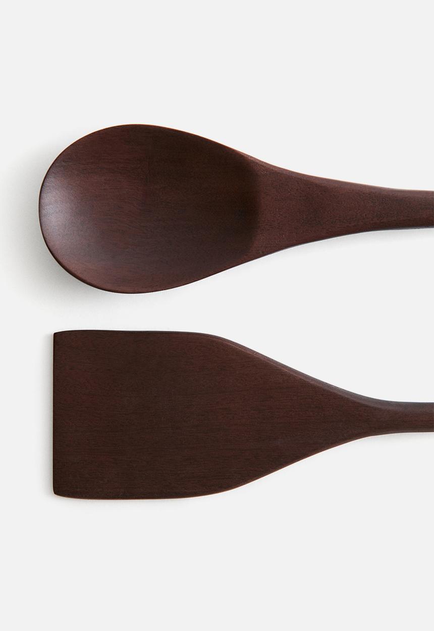 H&M - 2-piece mango wood kitchen utensils set - dark brown