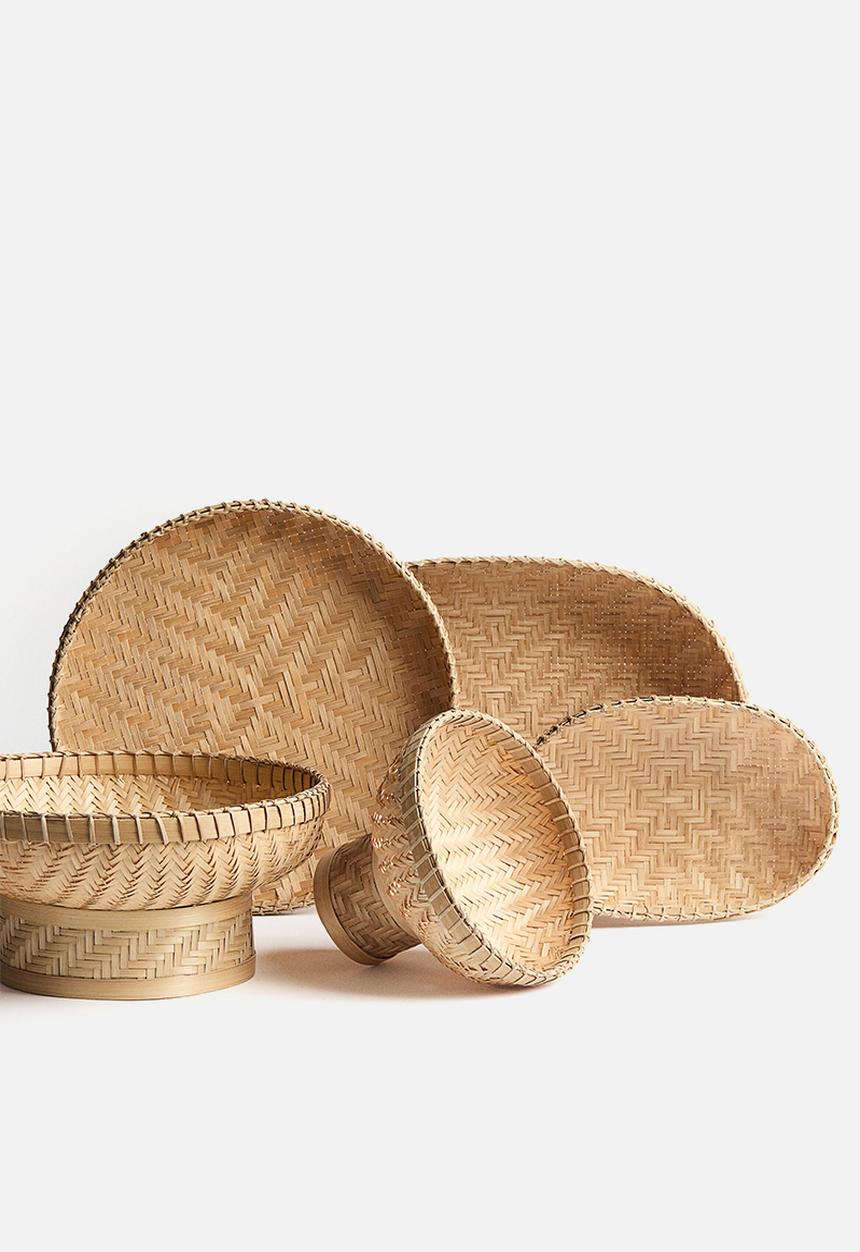 H&M - Oval bamboo basket - beige