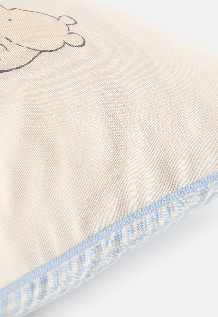 H&M - Print-motif canvas cushion cover - light blue/winnie the pooh