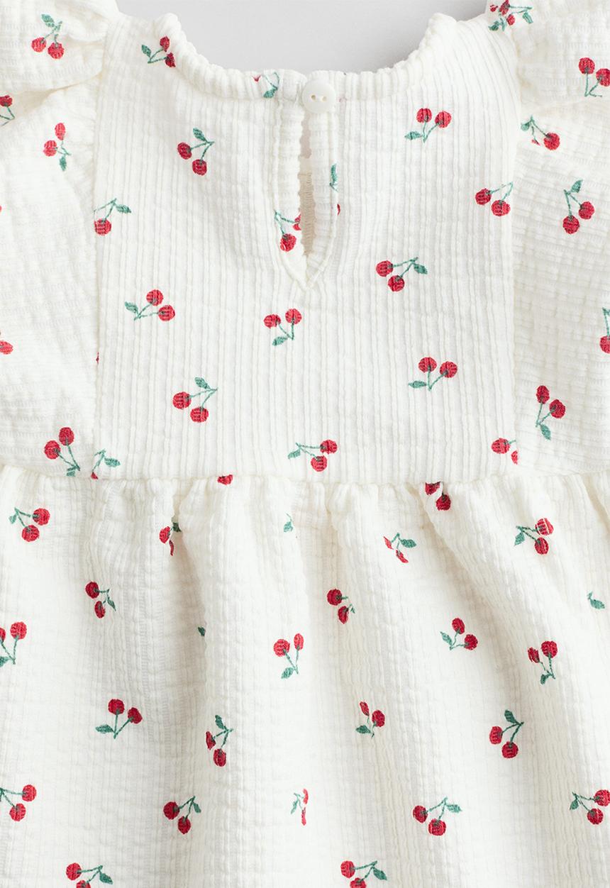 H&M - Printed jersey dress - white/cherries