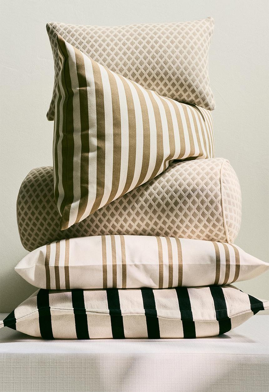 H&M - Jacquard-weave outdoor cushion - light beige/patterned