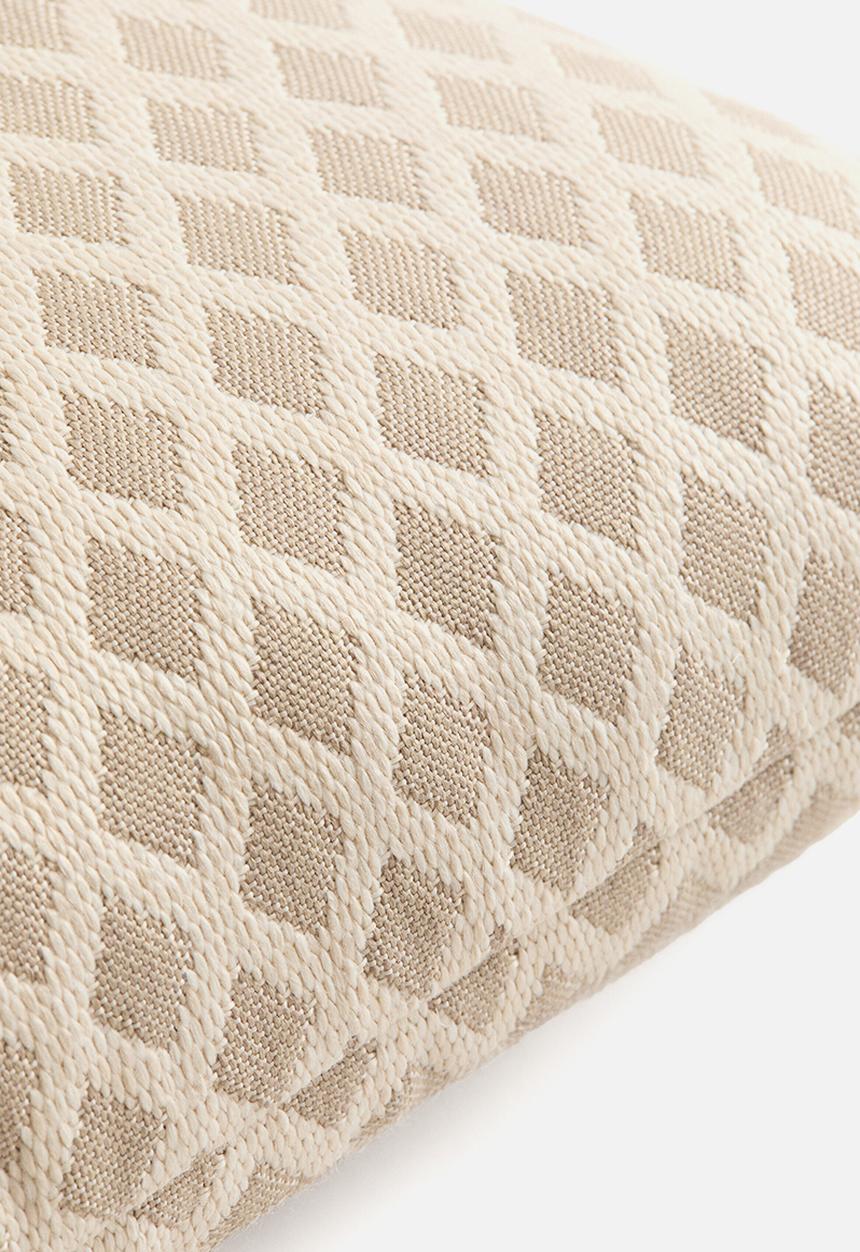 H&M - Jacquard-weave outdoor cushion - light beige/patterned
