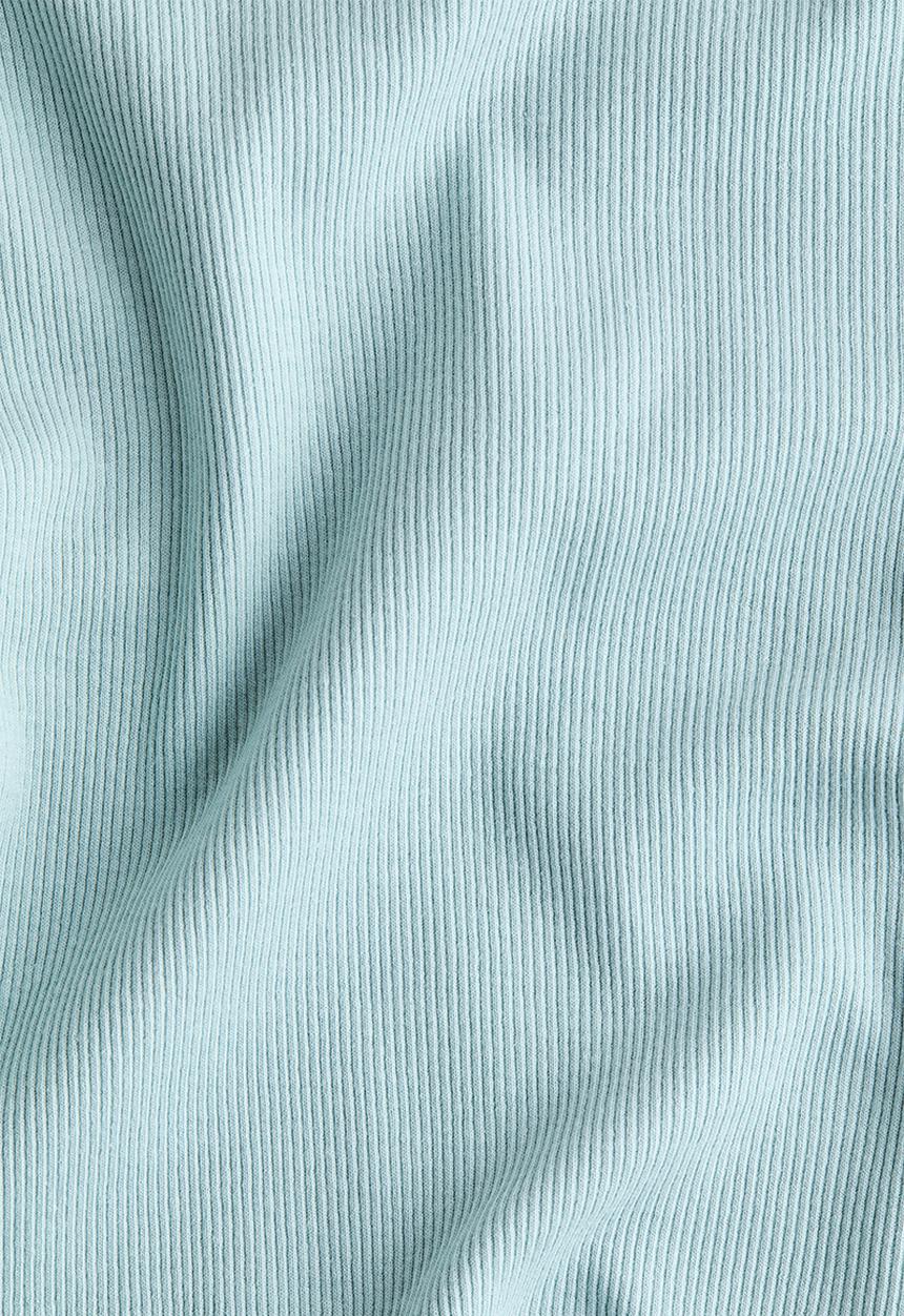 H&M - Overlocked ribbed t-shirt - light green