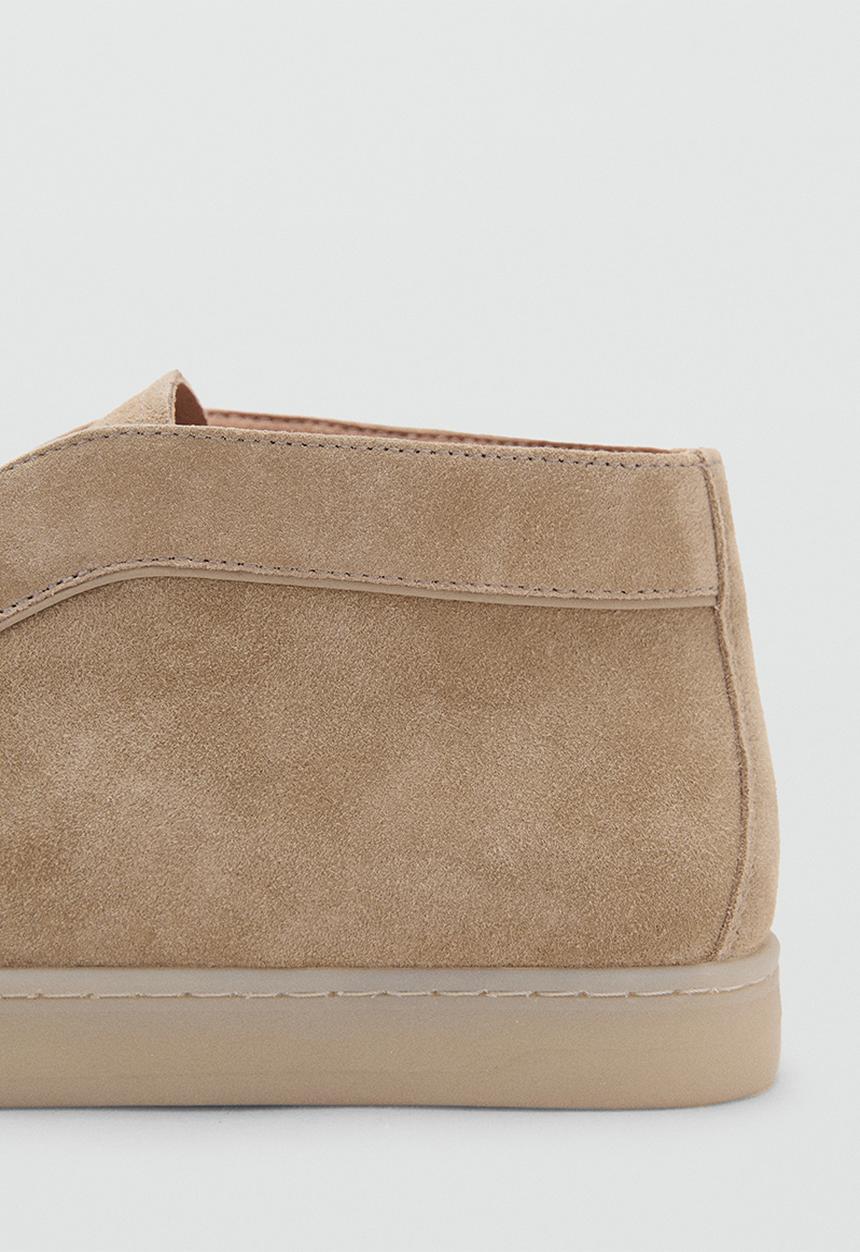 MANGO - Suede leather ankle boots - sand