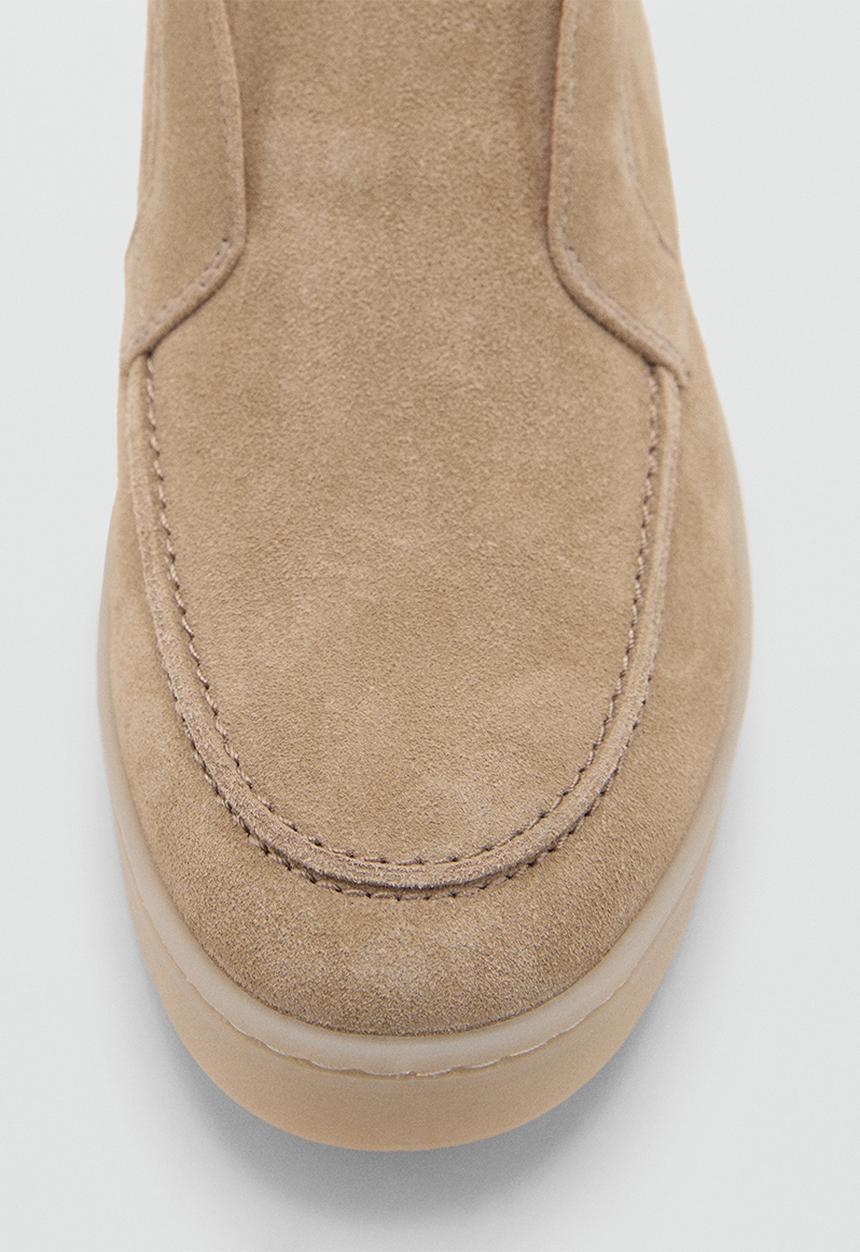 MANGO - Suede leather ankle boots - sand