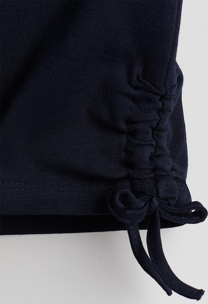 H&M - Drawstring-detail cotton top - navy blue