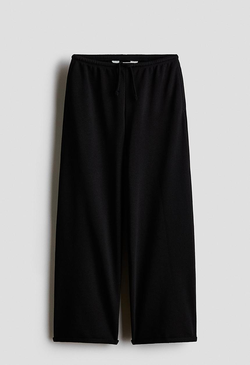 H&M - Wide-leg joggers - black