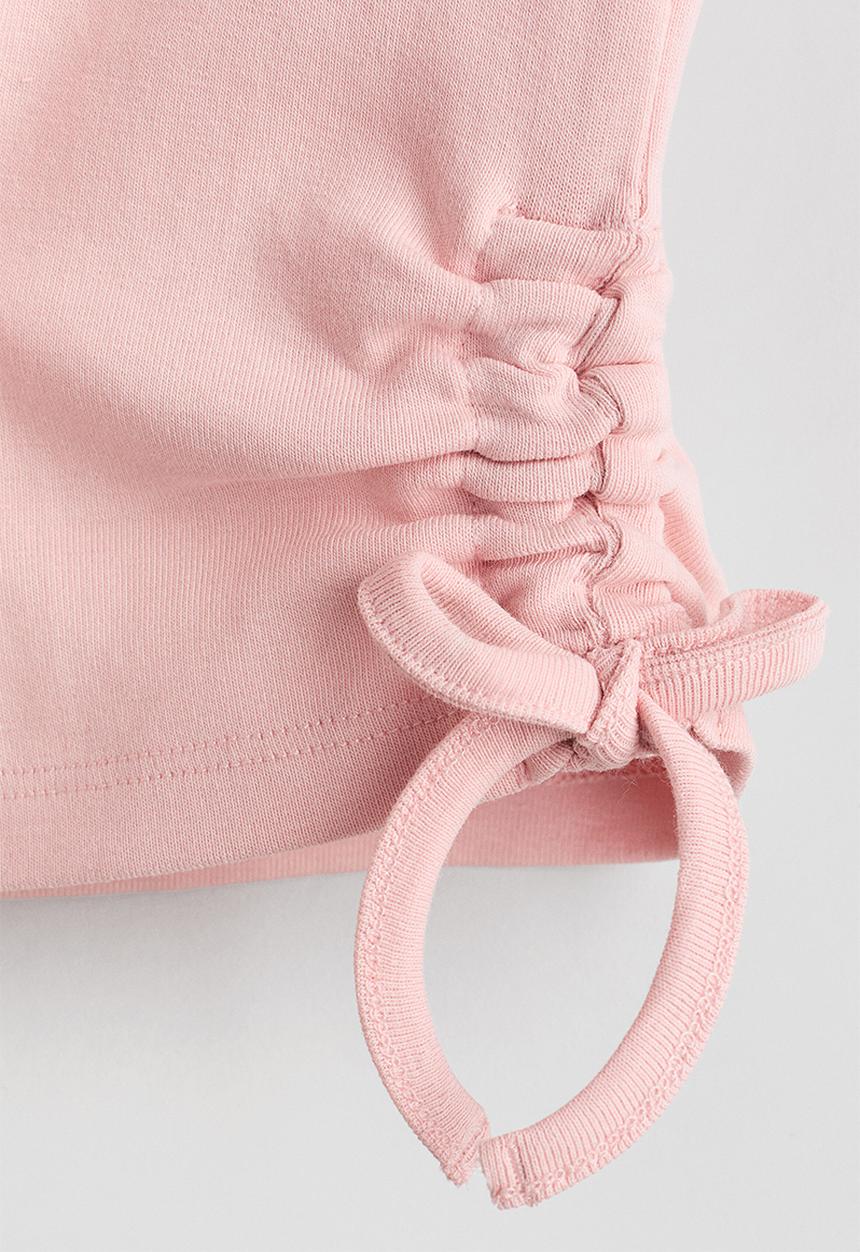 H&M - Drawstring-detail cotton top - light pink