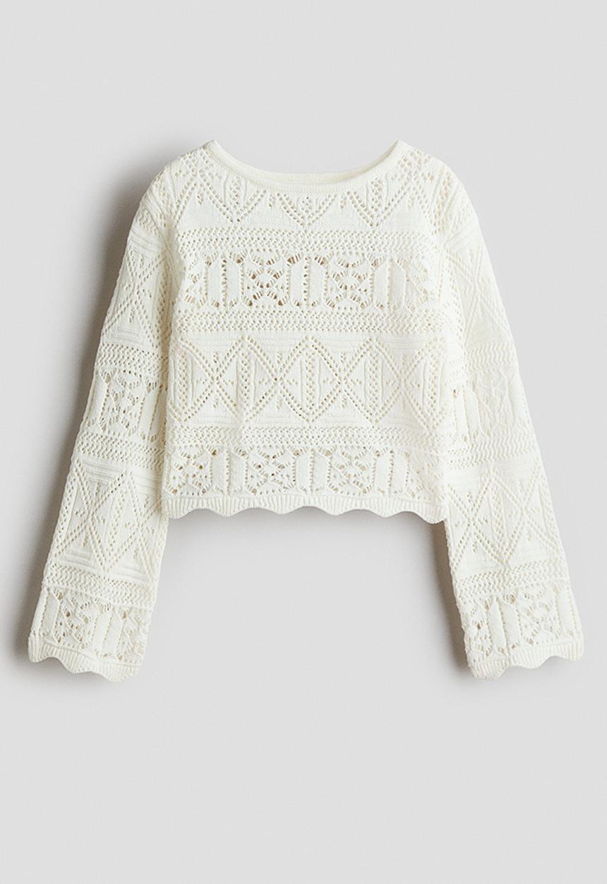 H&M - Crochet-look jumper - white