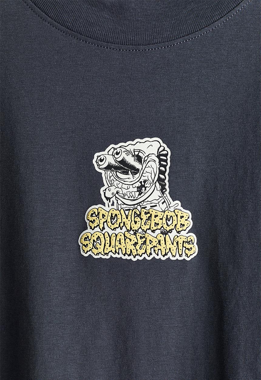 H&M - Printed t-shirt - dark grey/spongebob
