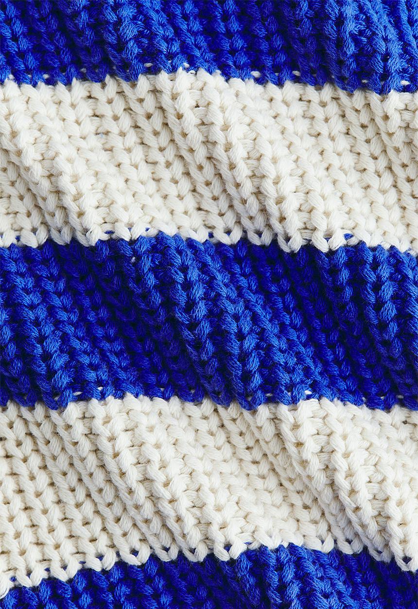 H&M - Rib-knit cotton jumper - blue/white