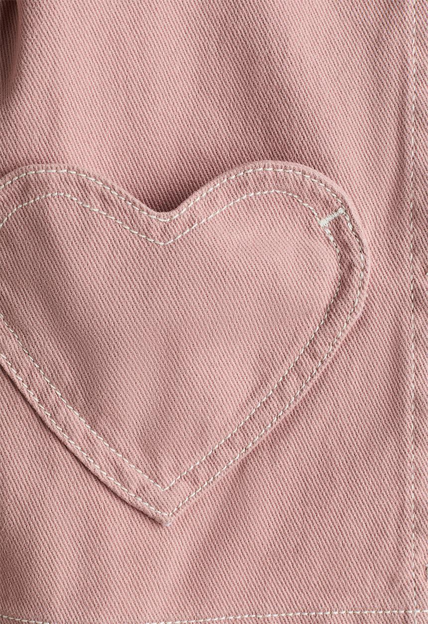 H&M - Heart-pocket twill jacket - light pink