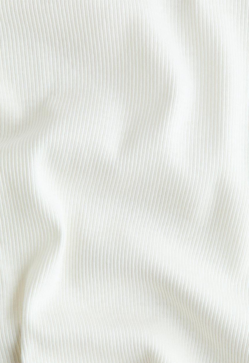 H&M - Overlocked ribbed t-shirt - cream