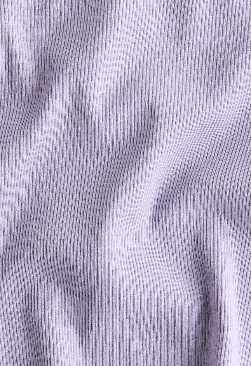 H&M - Overlocked ribbed t-shirt - light purple