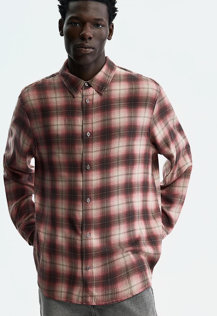 H&M - Relaxed fit shirt - pink/checked