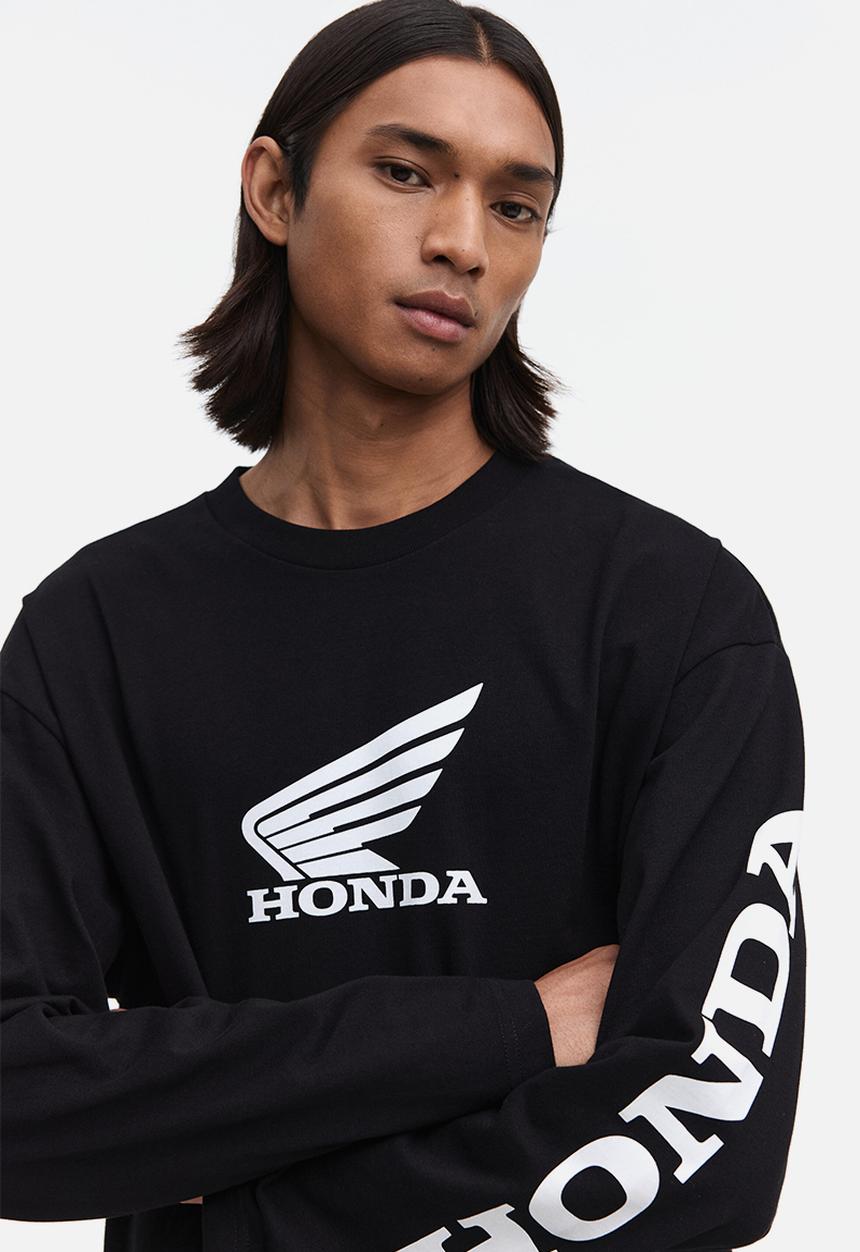 H&M - Oversized fit printed top - black/honda