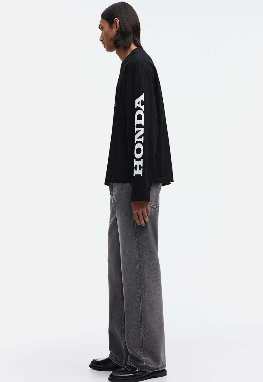 H&M - Oversized fit printed top - black/honda