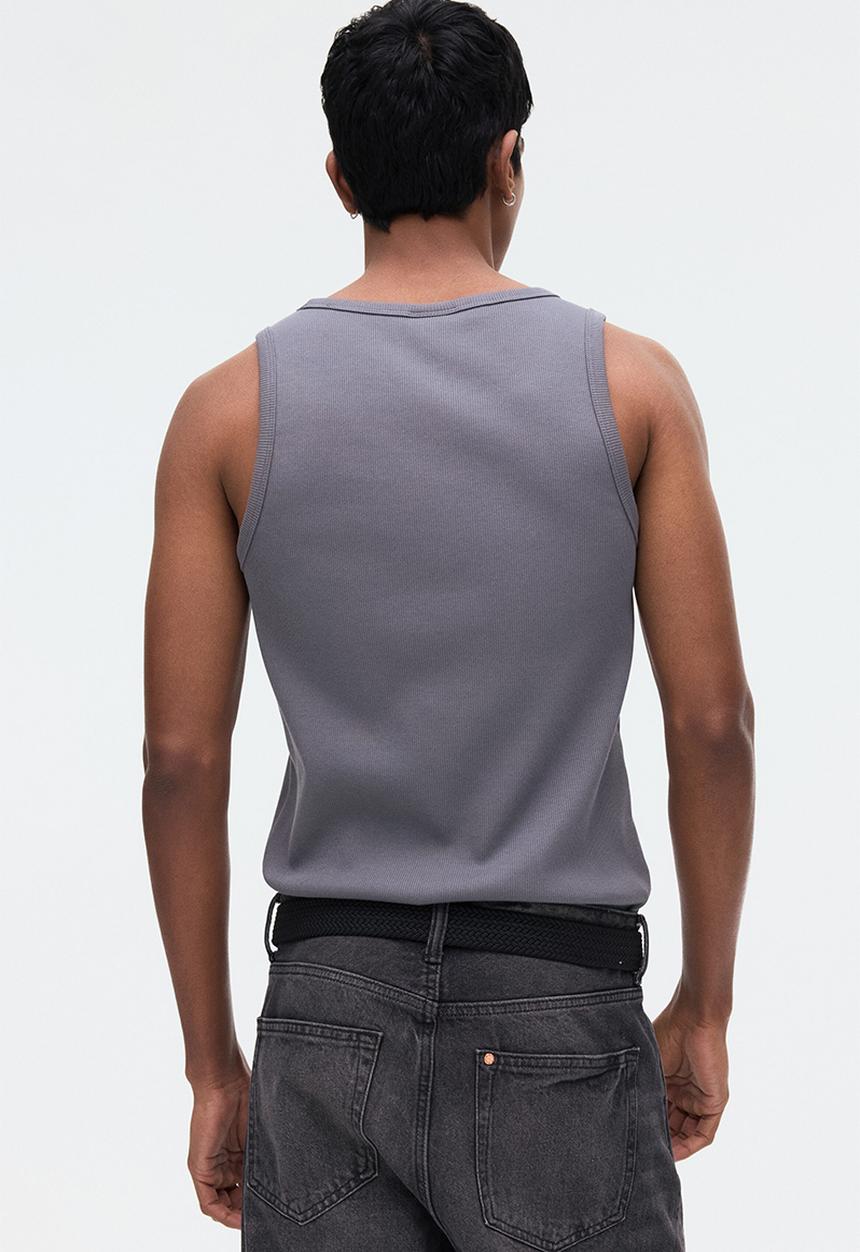 H&M - Slim fit ribbed vest top - dark grey