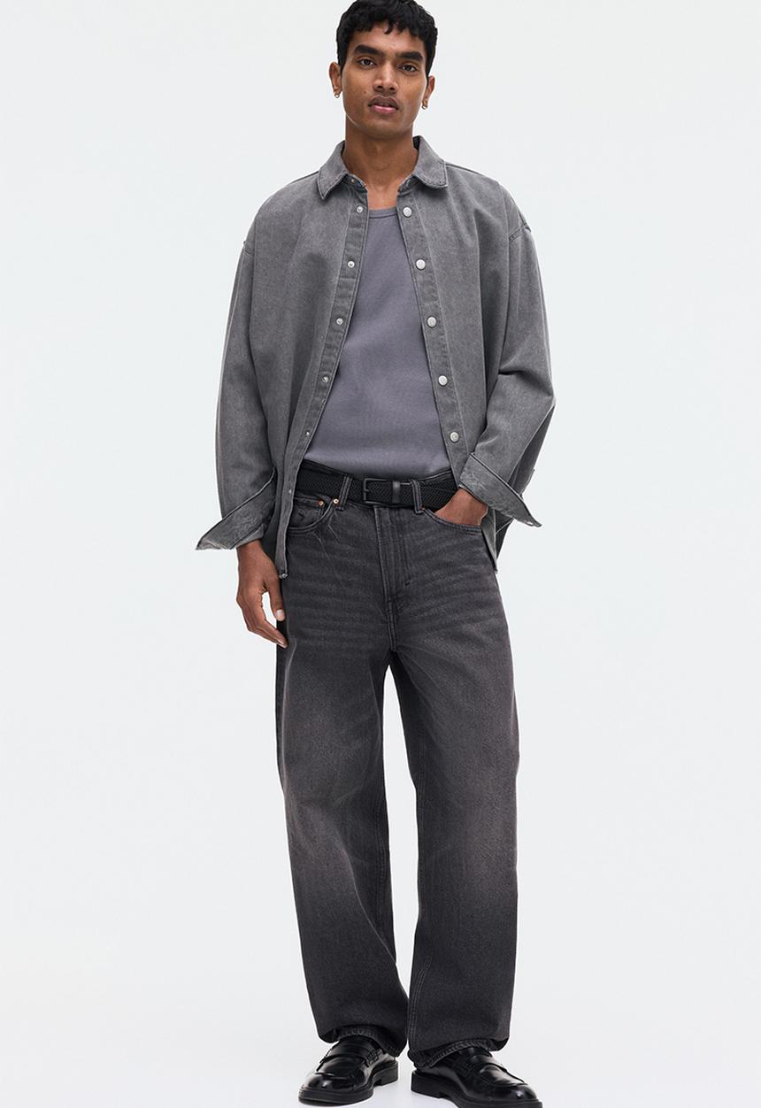 H&M - Slim fit ribbed vest top - dark grey