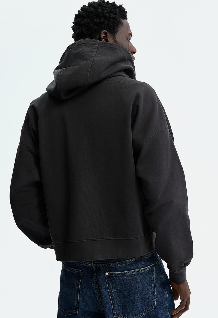 H&M - Oversized fit zip-through hoodie - black