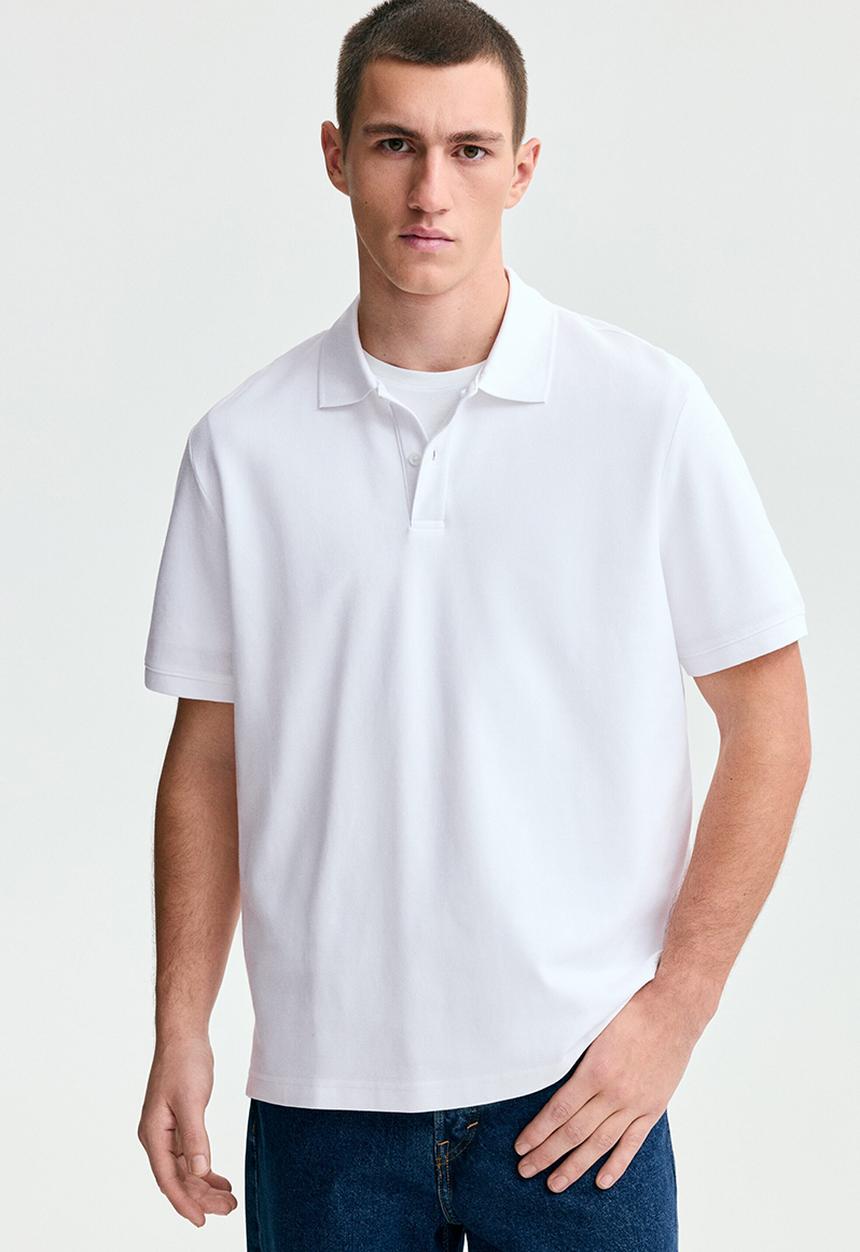 H&M - Regular fit polo shirt - white