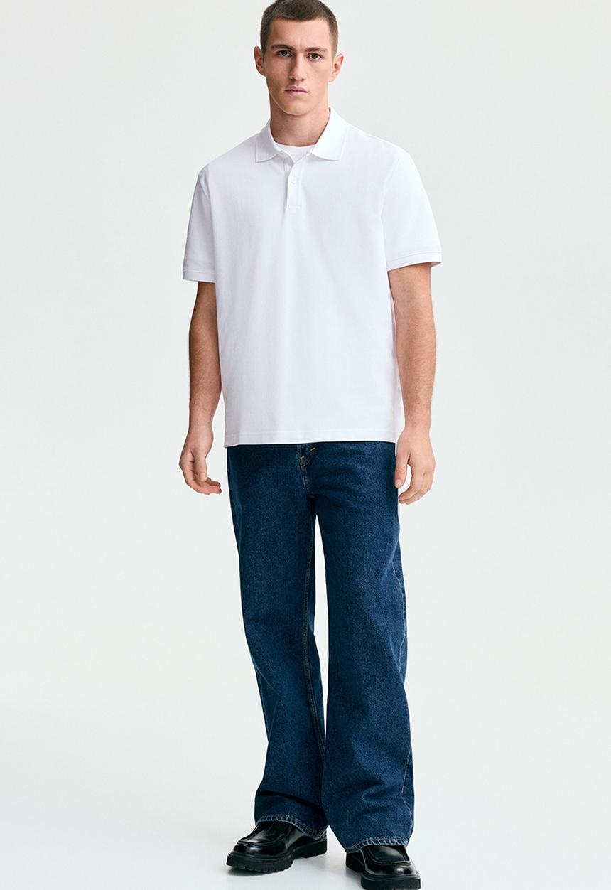 H&M - Regular fit polo shirt - white