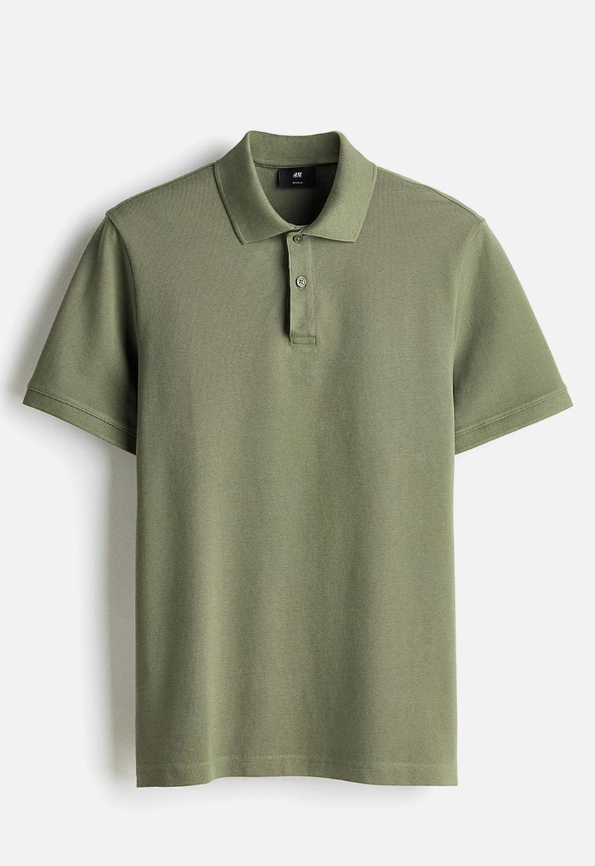 H&M - Regular fit polo shirt - khaki green