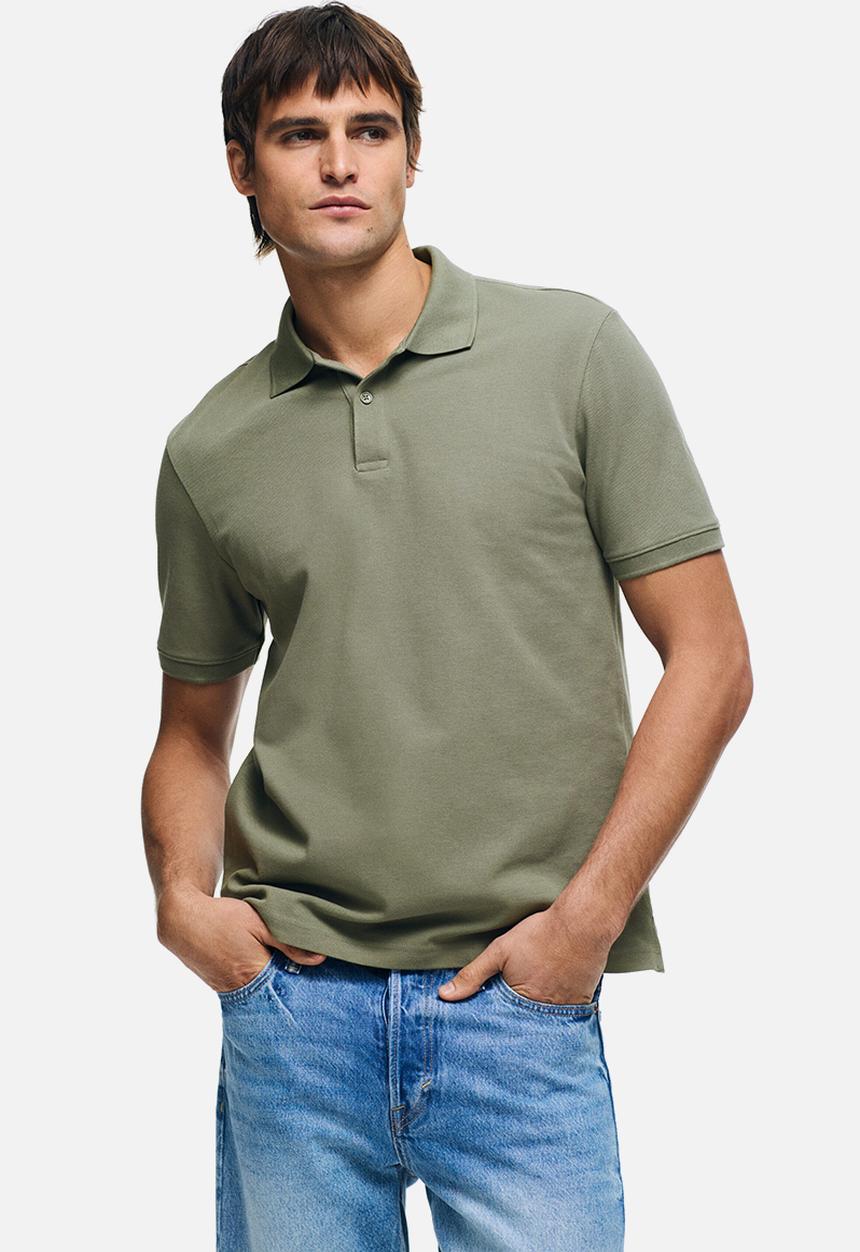 H&M - Regular fit polo shirt - khaki green