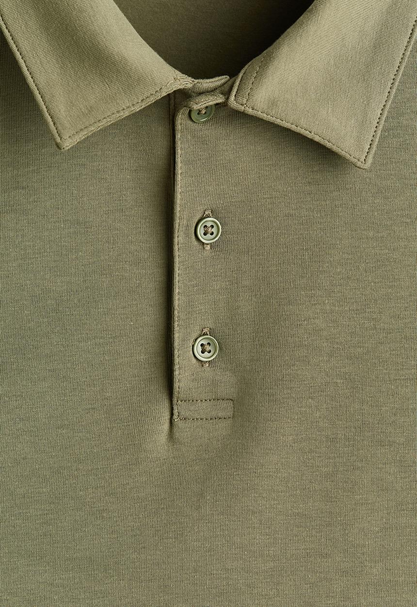 H&M - Slim fit polo shirt  - khaki green