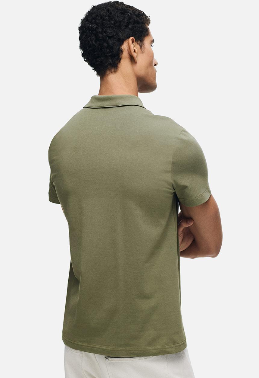 H&M - Slim fit polo shirt  - khaki green
