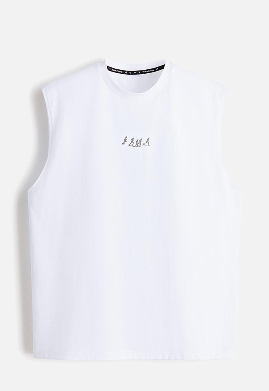 H&M - Loose fit sports vest top with drymove? - white/inner peace