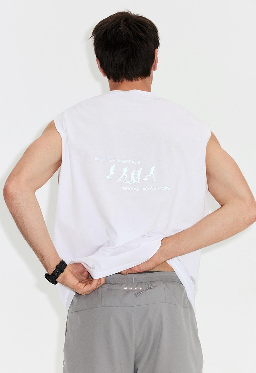 H&M - Loose fit sports vest top with drymove? - white/inner peace